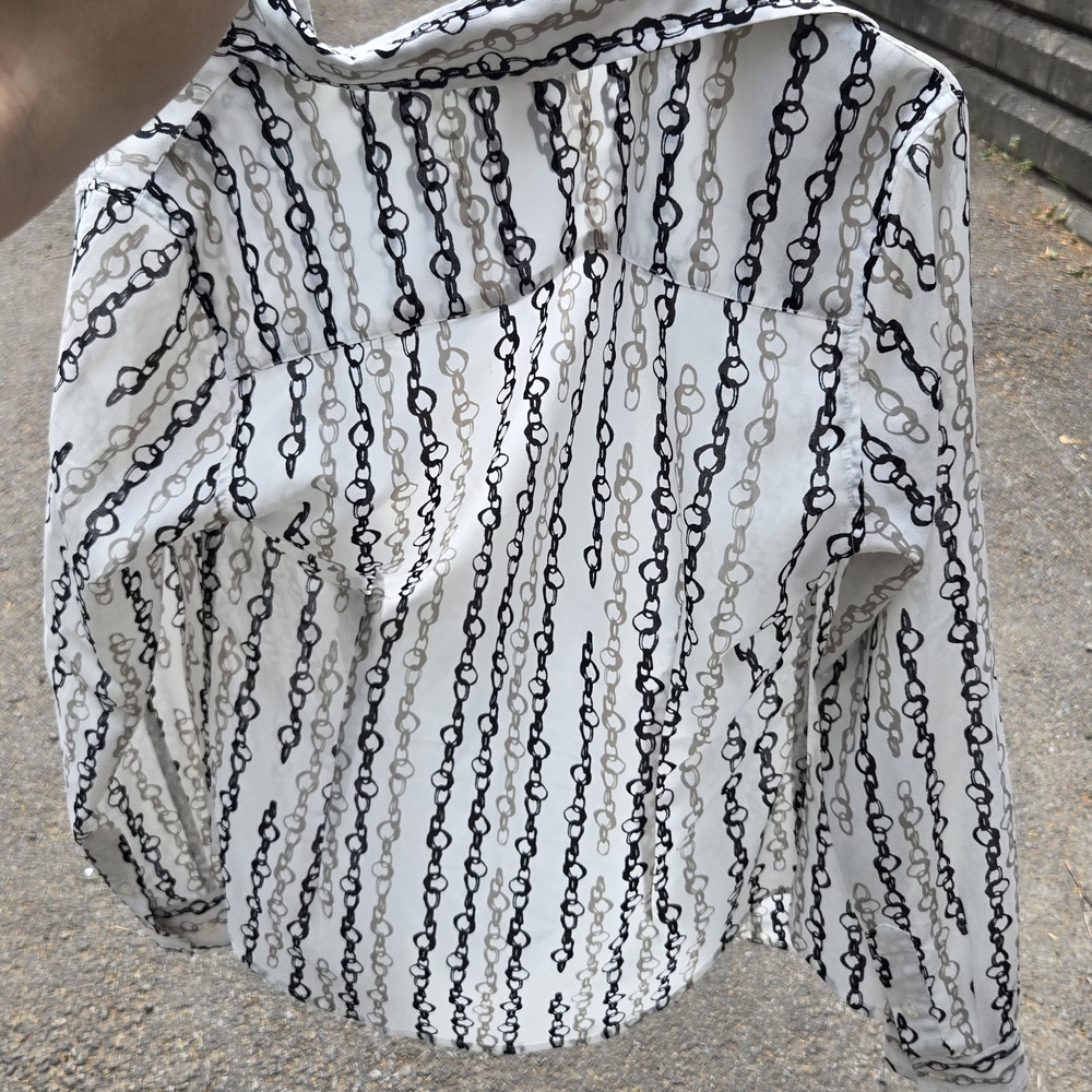 Tristan White and Black Button Down Dress Shirt